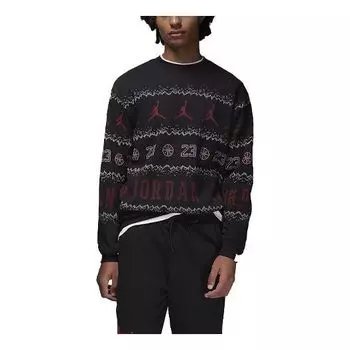 Свитер Air jordan essential holiday fleece crew 'Gym Red Black', красный