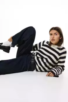 Свитер эластичной вязки H&M, синий