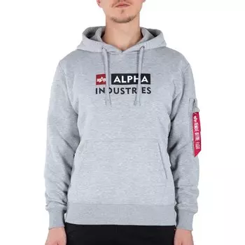 Свитер Alpha Industries Block-Logo, серый