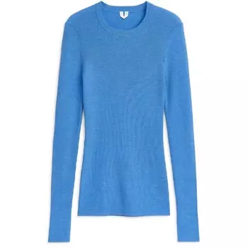 Свитер Arket Ribbed Merino Wool, синий