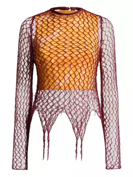 Свитер ажурной вязки ETRO, оранжевый