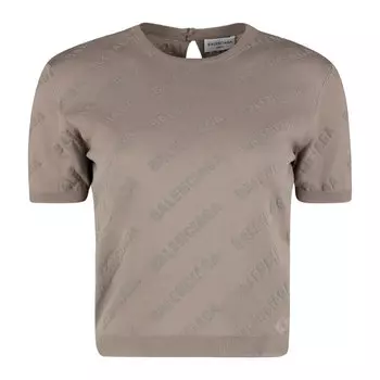 Свитер Balenciaga Cotton Crew-Neck, бежевый