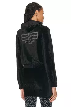 Свитер Balenciaga Fitted Zip Up Hoodie, черный