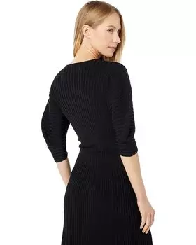 Свитер BCBGMAXAZRIA Pleated Sweater Top, черный