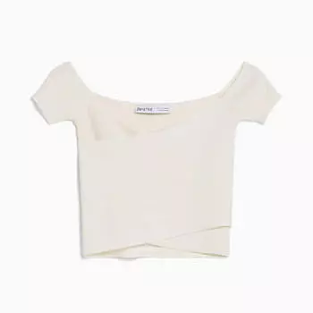 Свитер Bershka Short Sleeve, кремовый