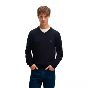 Свитер BOSS Kanovano 10268843 01 v neck, синий