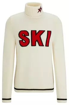 Свитер Boss X Perfect Moment Virgin-wool With 'Ski' Intarsia, белый