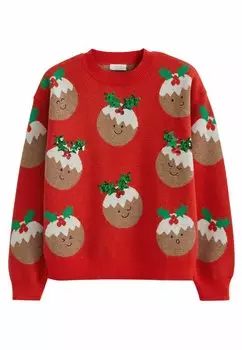Свитер Christmas Pudding Next, красный