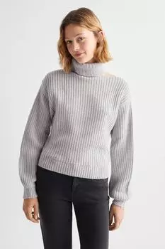 Свитер Clavix с тиснением Mango, серый