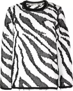 Свитер Comme des Garons Intarsia Knit Zebra Pattern Sweater 'Zebra', черный