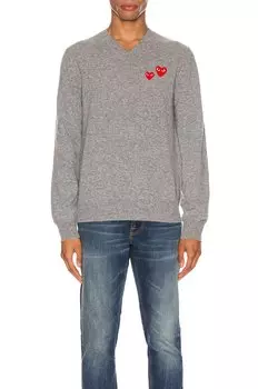 Свитер Comme des Garons Multi Heart Pullover, серый