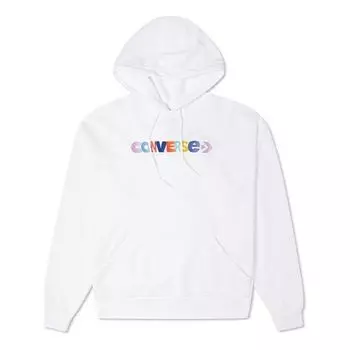 Свитер contrasting colors alphabet embroidered knit hoodie white Converse, белый