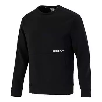 Свитер crew sweatshirt 'black' Puma, черный