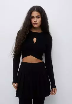 Свитер Cropped Crossover PULL&BEAR, черный