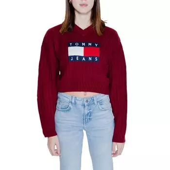 Свитер цвета бордо из переработанного полиэстера Tommy Jeans