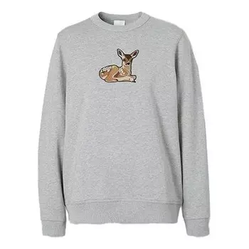 Свитер deer pattern cotton loose swea grey Burberry, серый