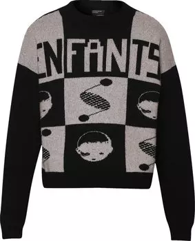 Свитер Enfants Riches Déprimés Enfants Logo Check Sweater 'Black/White', черный