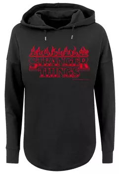Свитер F4NT4STIC Oversized Hoodie Stranger Things Flames Netflix TV Series, черный