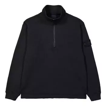 Свитер felpa ghost half zip up sweater 'black' Stone Island, черный