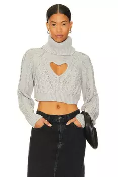 Свитер For Love & Lemons Vera Cropped Cut Out, серый