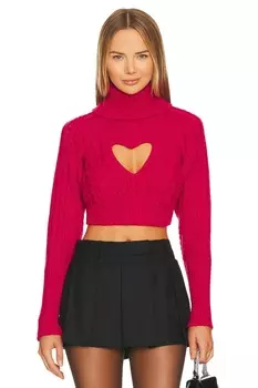 Свитер For Love & Lemons Vera Cutout, фуксия