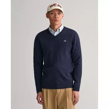 Свитер Gant Superfine Lambswool V Neck, синий