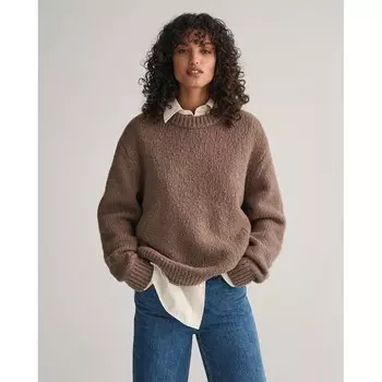 Свитер Gant Wool Boucle, коричневый