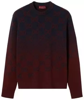 Свитер Gucci Degrade Wool Jacquard Sweater 'Ink/Bordeaux', черный