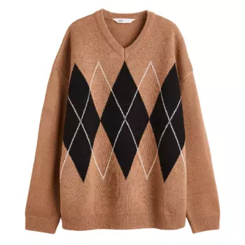 Свитер H&amp;M Jacquard, темно-бежевый