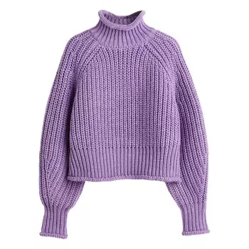 Свитер H&M Knit, фиолетовый
