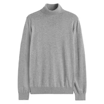 Свитер H&M Slim Fit Fine-knit Turtleneck, серый меланж