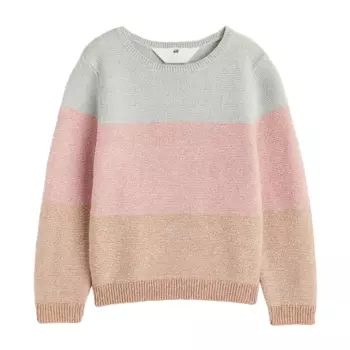 Свитер H&amp;M Textured Knit, светло-зеленый/розовый