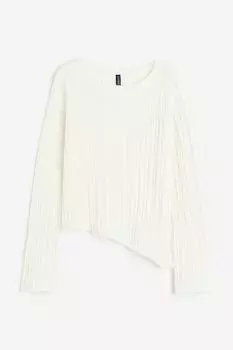 Свитер H&M Asymmetric Hem, белый
