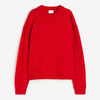 Свитер H&M Beaded, красный