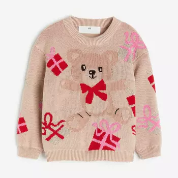 Свитер H&M Jacquard-knit, бежевый