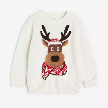 Свитер H&M Motif-detail, белый