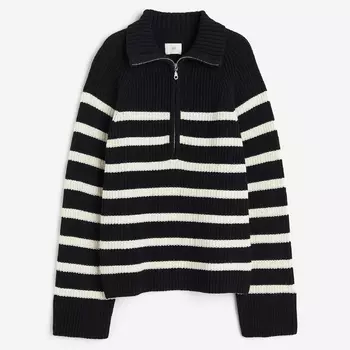 Свитер H&M Rib-knit, серо-бежевый