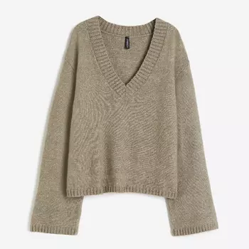 Свитер H&M V-neck, хаки