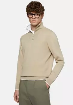 Свитер Half Zip Boggi Milano, бежевый