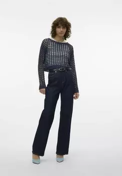 Свитер Ibiza Boatneck Crop Vero Moda, темно-синий