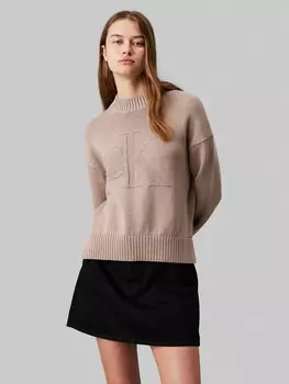 Свитер интарсия Calvin Klein, бежевый
