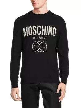 Свитер из кашемира с логотипом Moschino Couture!, черный