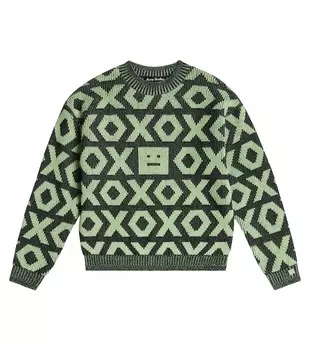 Свитер из шерсти и хлопка Acne Studios, зеленый
