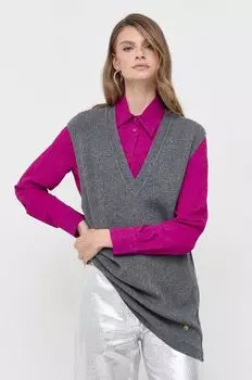 Свитер из смесовой шерсти Pinko, серый