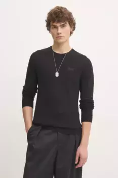Свитер из смесовой шерсти Superdry, черный