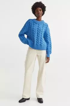 Свитер косички H&amp;M, синий