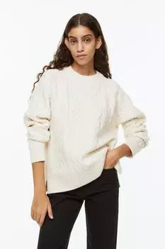 Свитер косички H&M, сливочный
