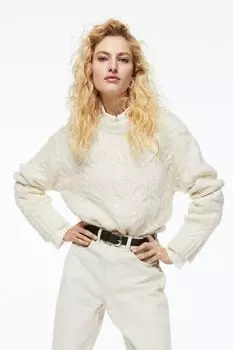 Свитер косички H&amp;M, сливочный