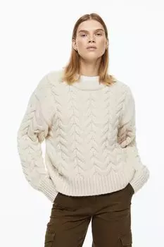 Свитер косички H&amp;M, сливочный