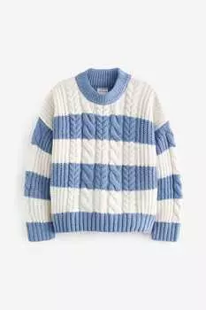 Свитер косой вязки Abercrombie & Fitch, синий